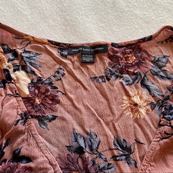 AE Floral Wrap Long Sleeve Blouse - Picture 2 of 6